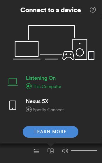 Spotify available devices