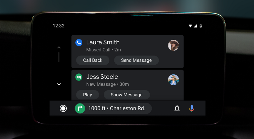 android auto notification menu